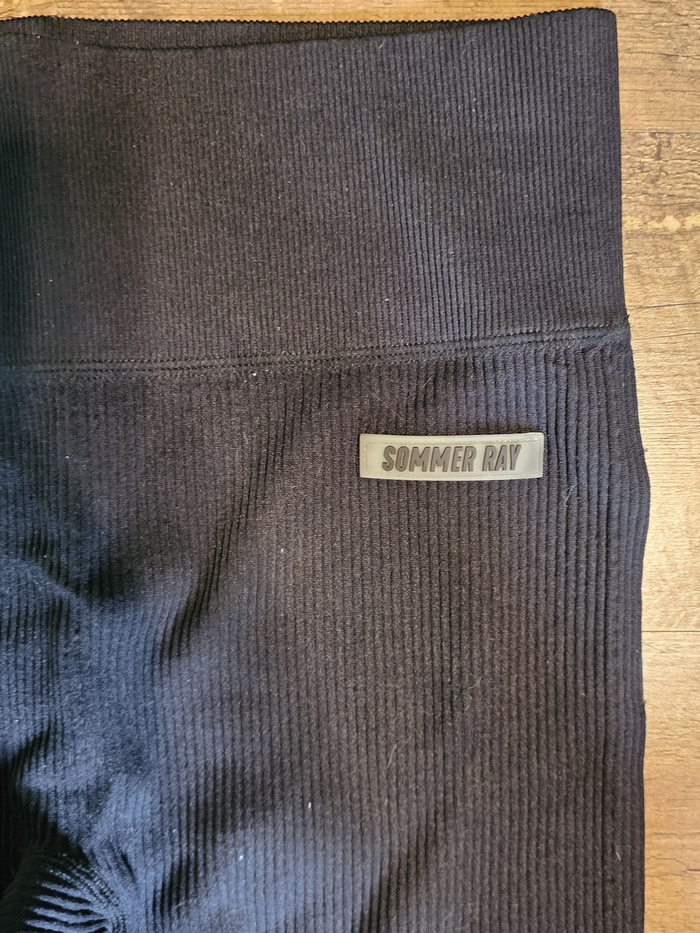 Womens Black Ribbed High-Waist Two Peice Set - Picture 3 of 5